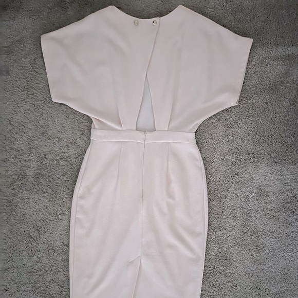 Asos Blush Crepe Midi Dress with Cut Out on Back - Picture 2 of 9